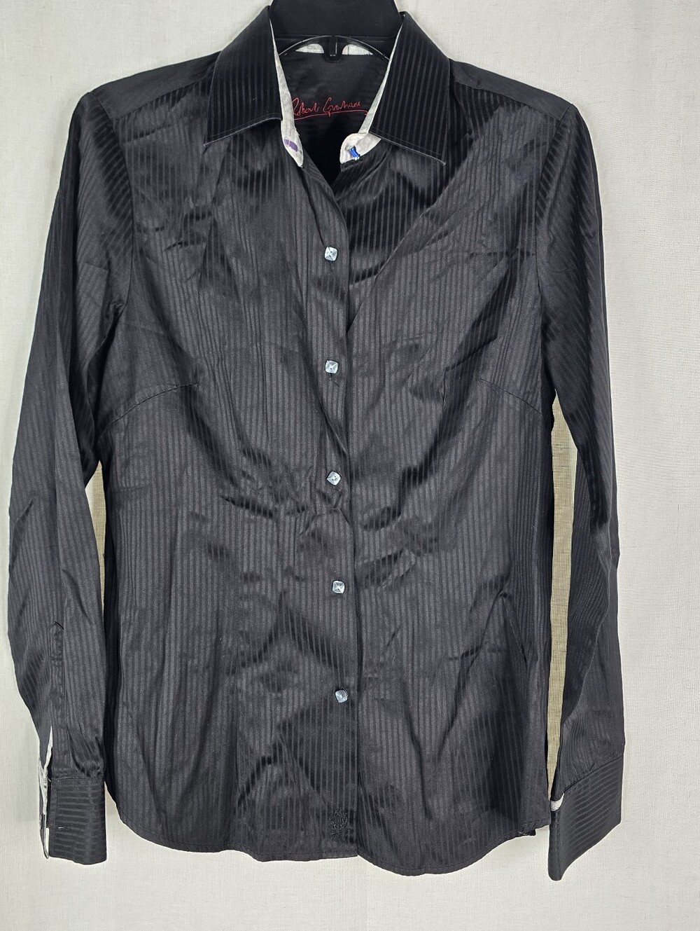 Robert Graham Womens Medium Back Striped Cotton Button Up Shirt